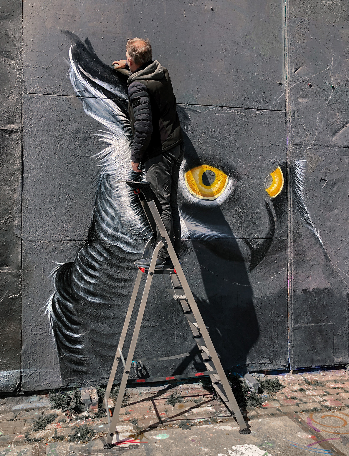 Simbl, NDSM Amsterdam, street art, graffiti, straat museum, owl, birds of pray,
